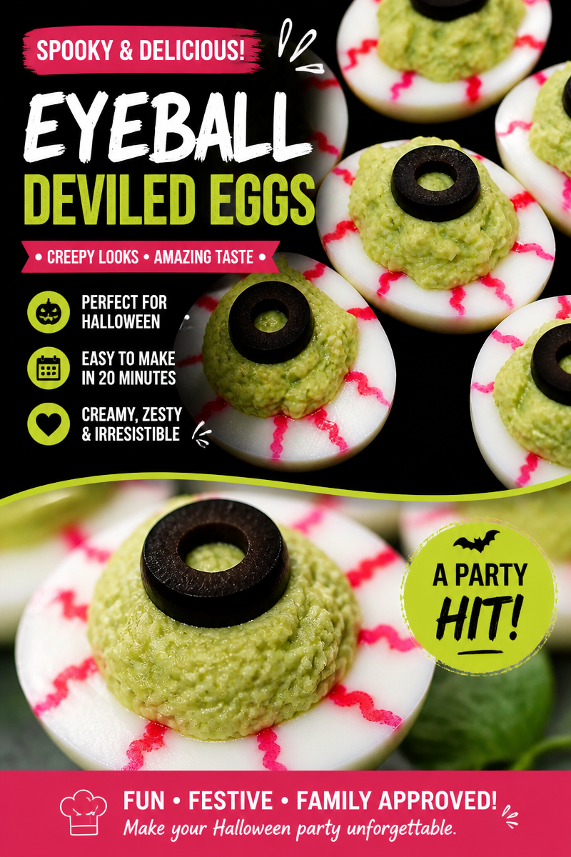 Easy Halloween Deviled Eggs — Mummy Style