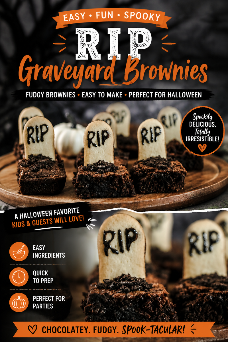 Easy Halloween Graveyard Brownies — Spooky
