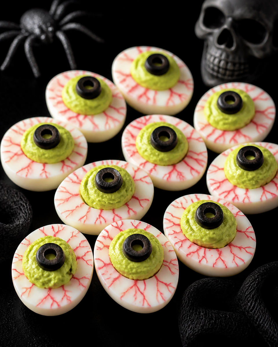 Easy Halloween Deviled Eggs — Mummy Style