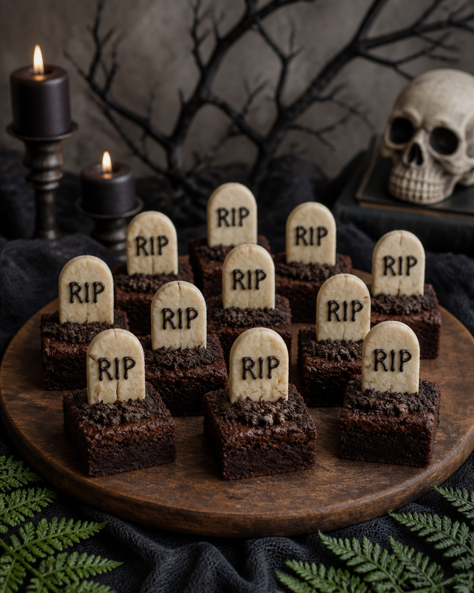 Easy Halloween Graveyard Brownies — Spooky