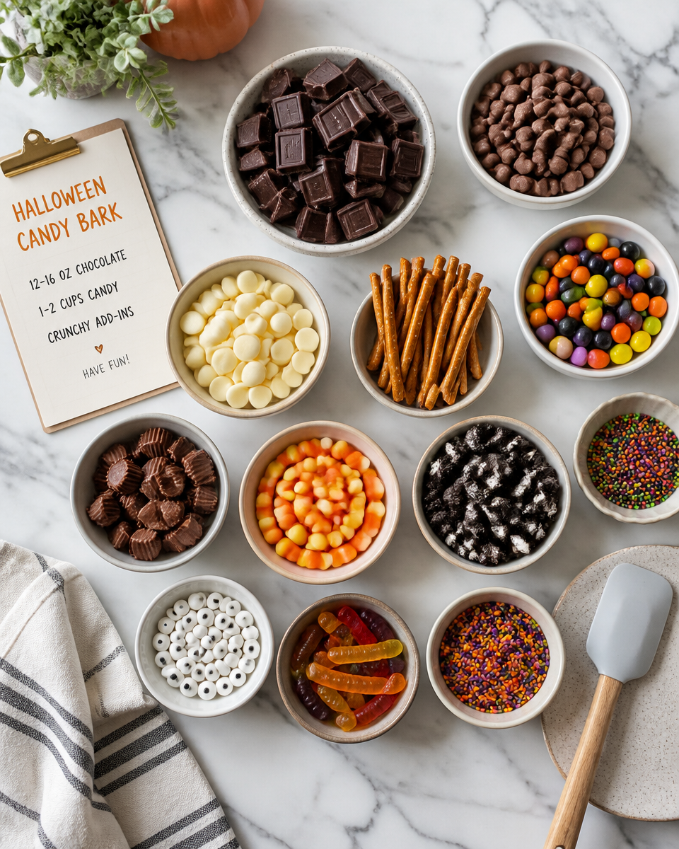 Easy Halloween Candy Bark — Spooky Mix