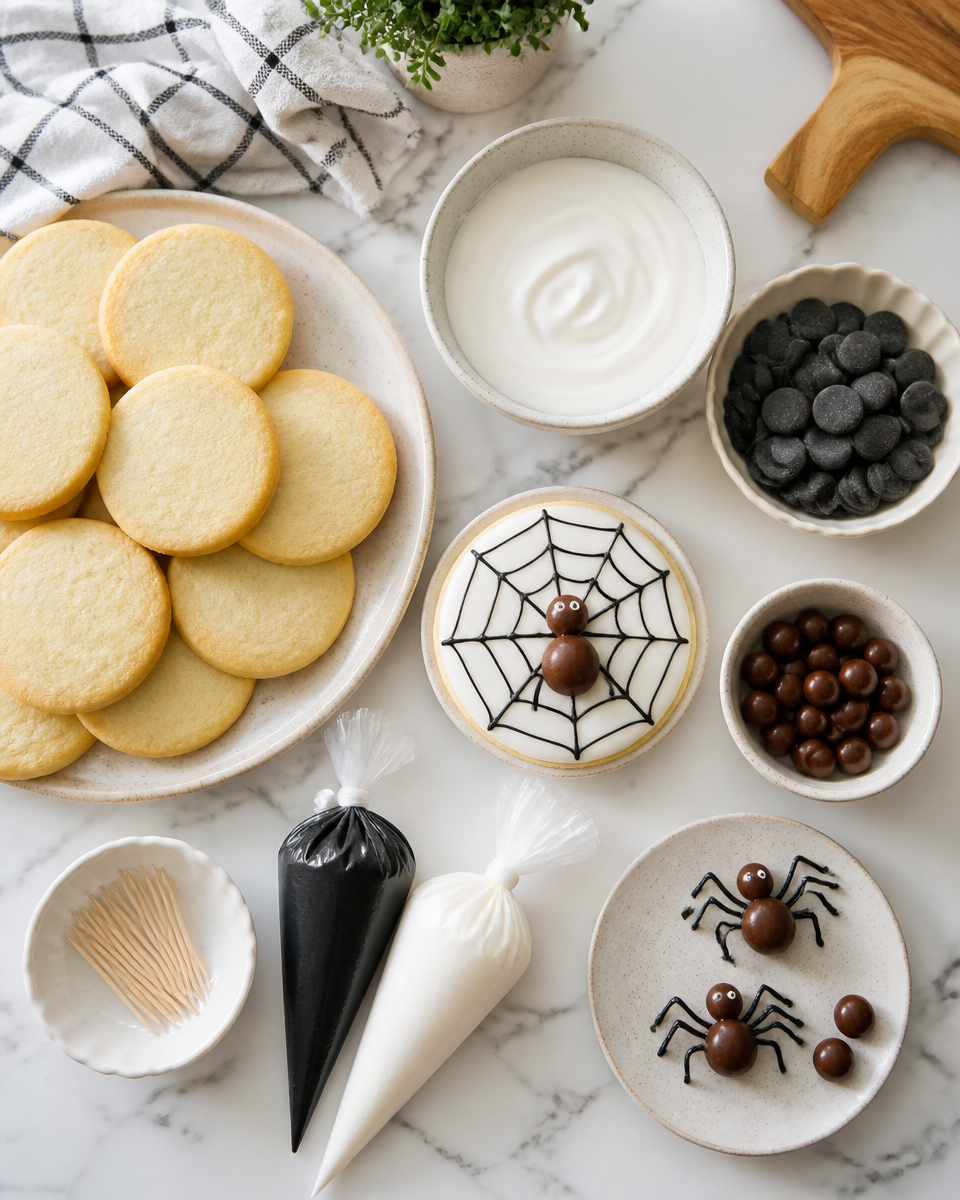 Easy Halloween Spider Web Cookies — Royal Icing