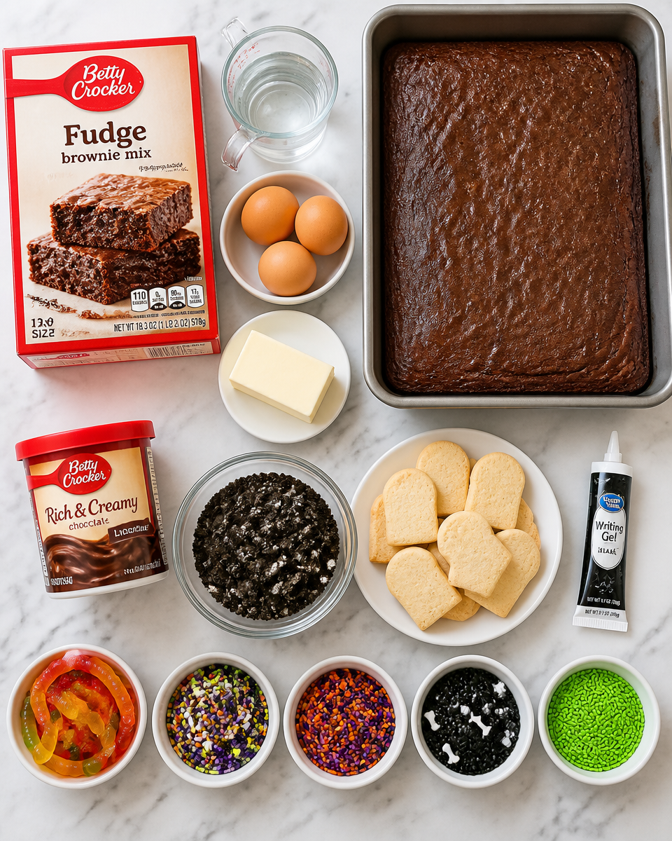 Easy Halloween Graveyard Brownies — Spooky