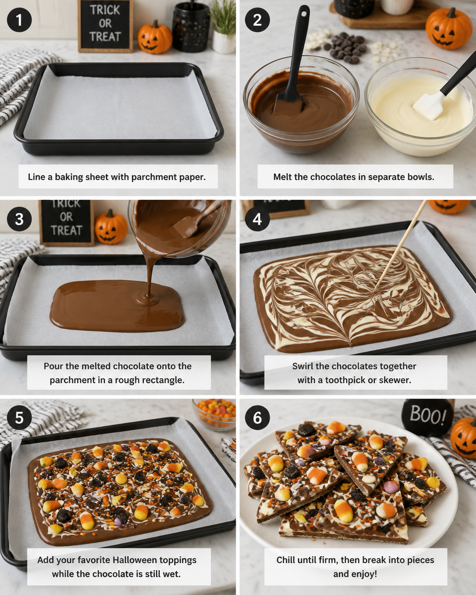 Easy Halloween Candy Bark — Spooky Mix