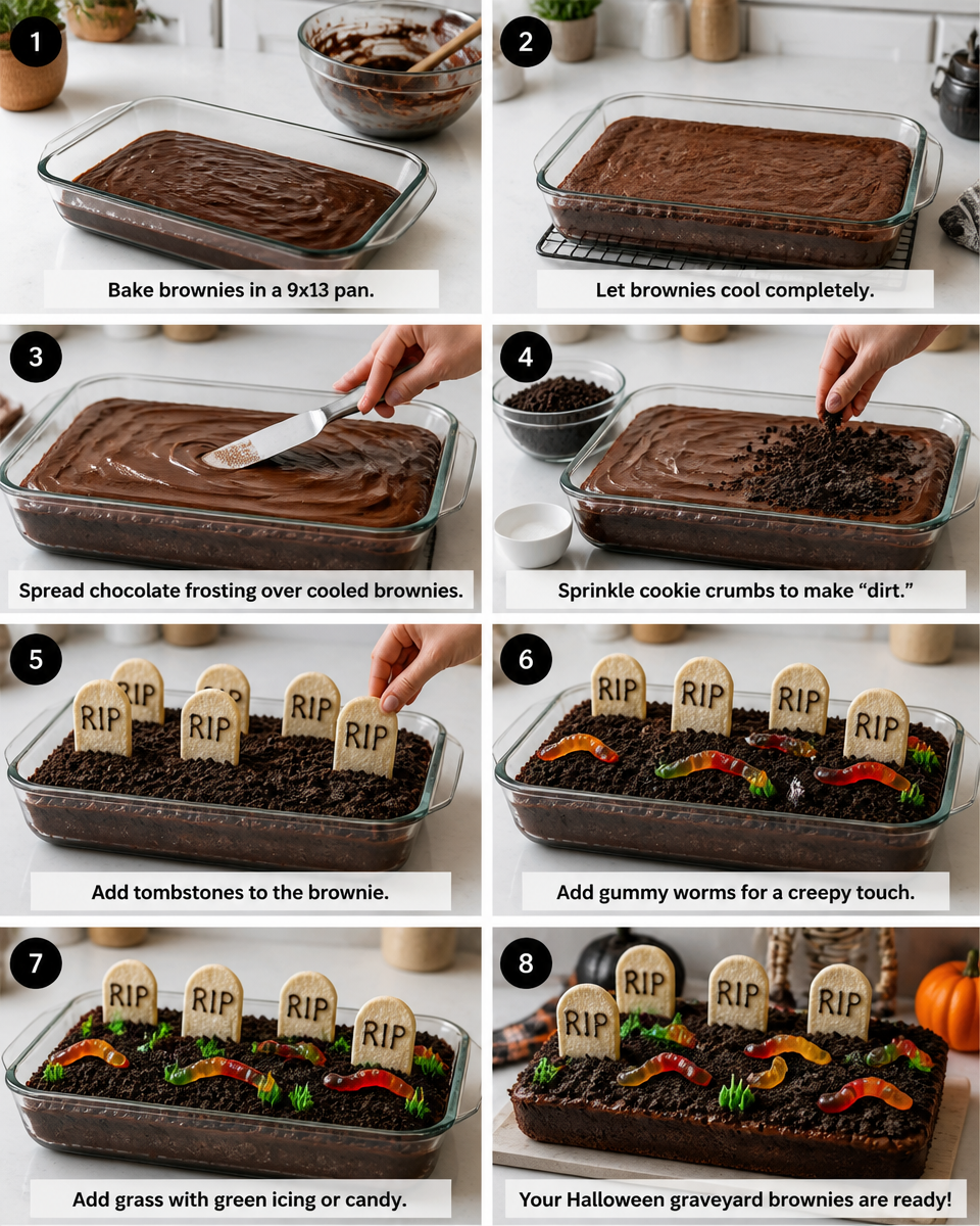 Easy Halloween Graveyard Brownies — Spooky