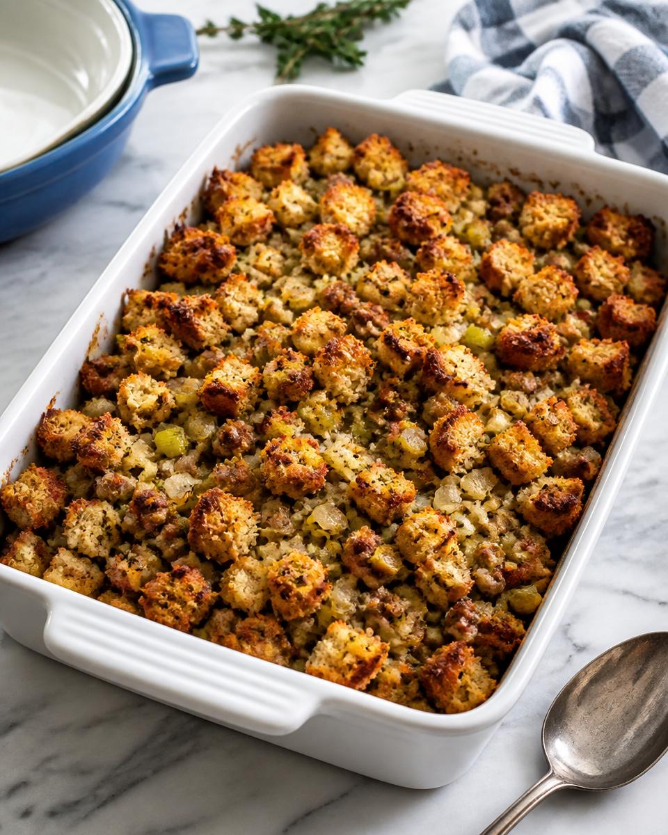 Thanksgiving Stuffing with Sausage and Apple