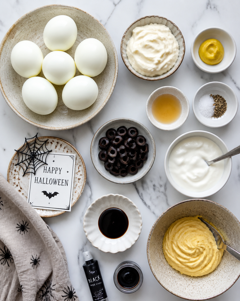 Halloween Deviled Eggs Spider Web