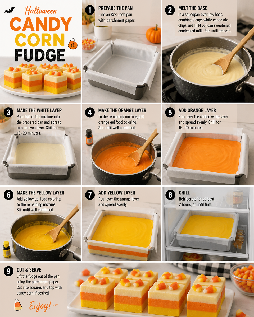 Halloween Candy Corn Fudge