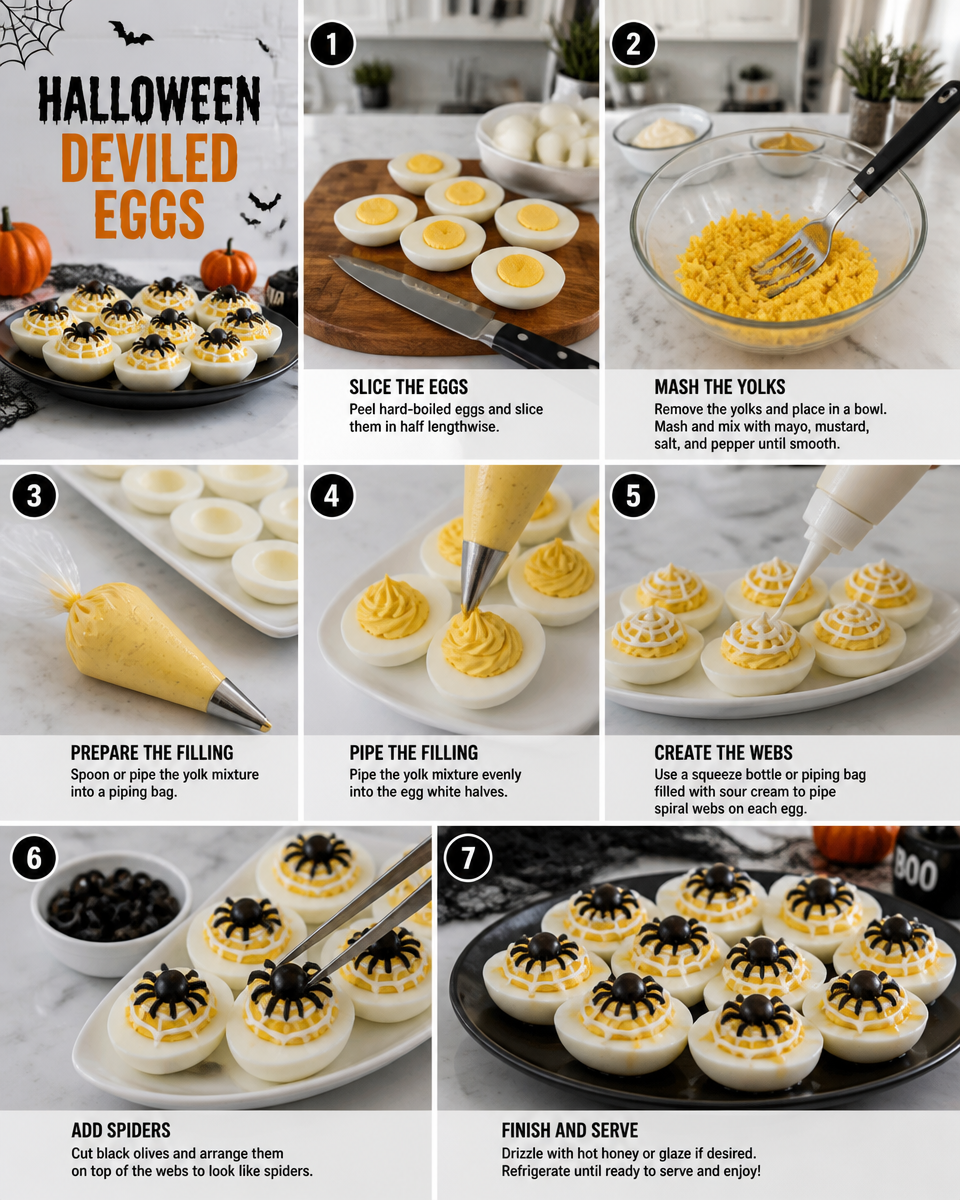 Halloween Deviled Eggs Spider Web