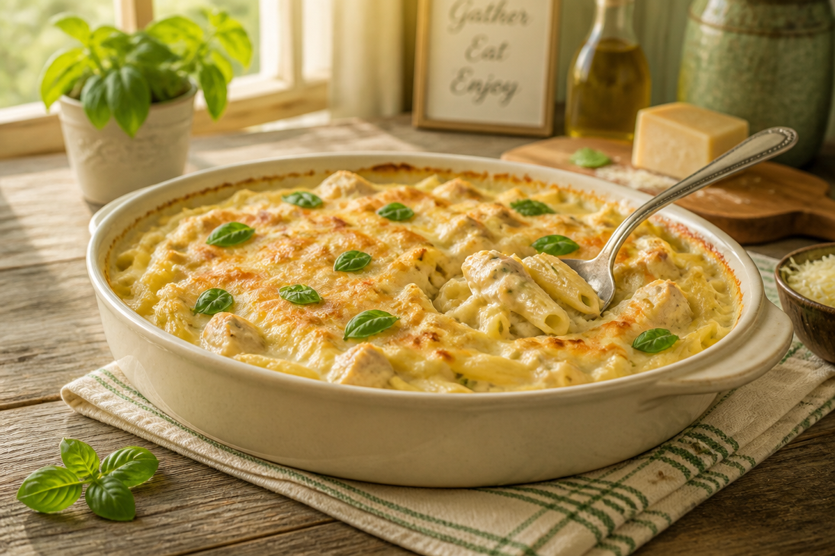 Easy Gluten Free Chicken Alfredo Bake