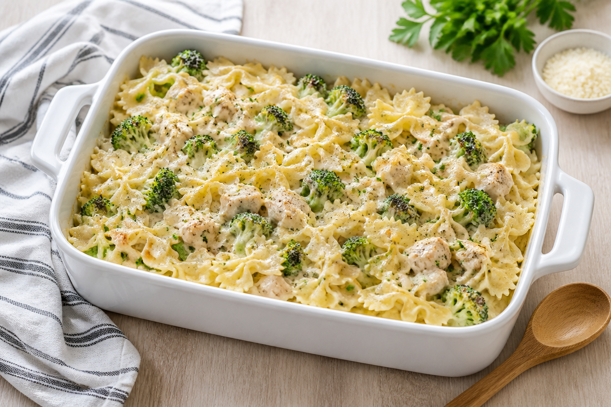 Easy Gluten-Free Chicken Broccoli Alfredo Bake