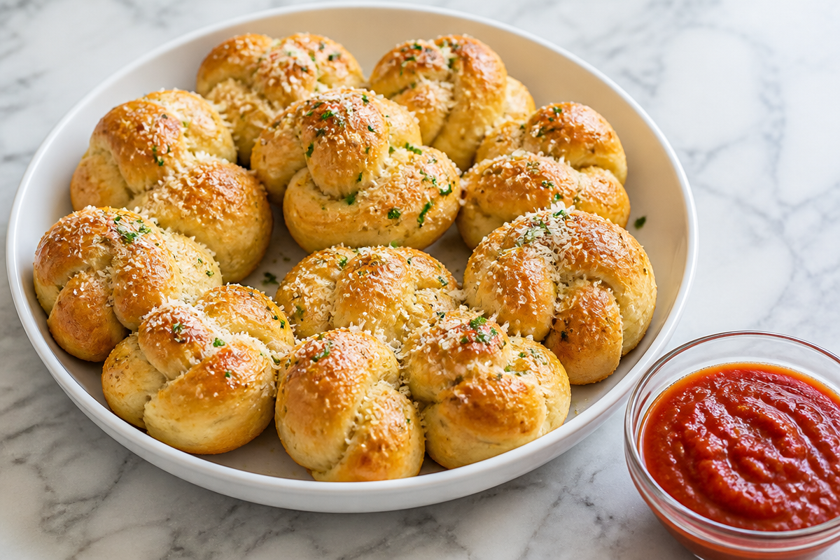 Gluten Free Garlic Parmesan Knots