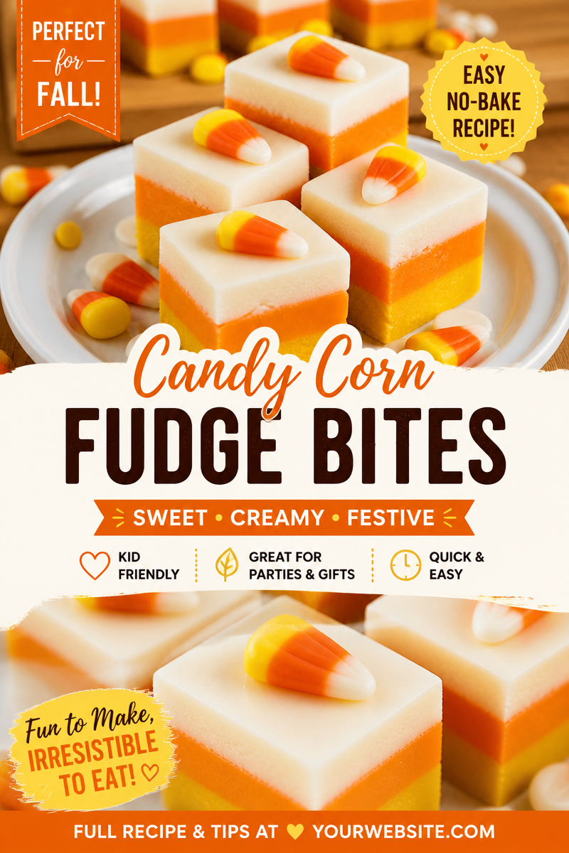 Easy Candy Corn Fudge — 3 Color Layered