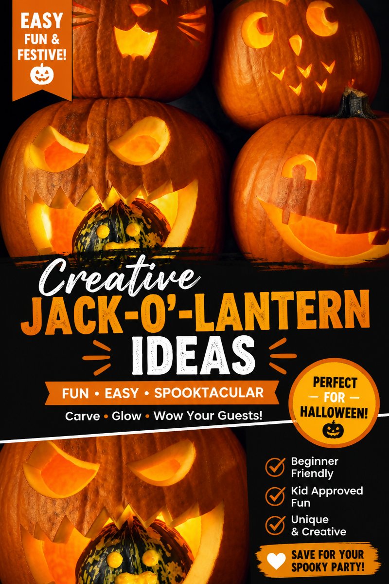 Easy Pumpkin Carving Ideas — Beginner Stencil