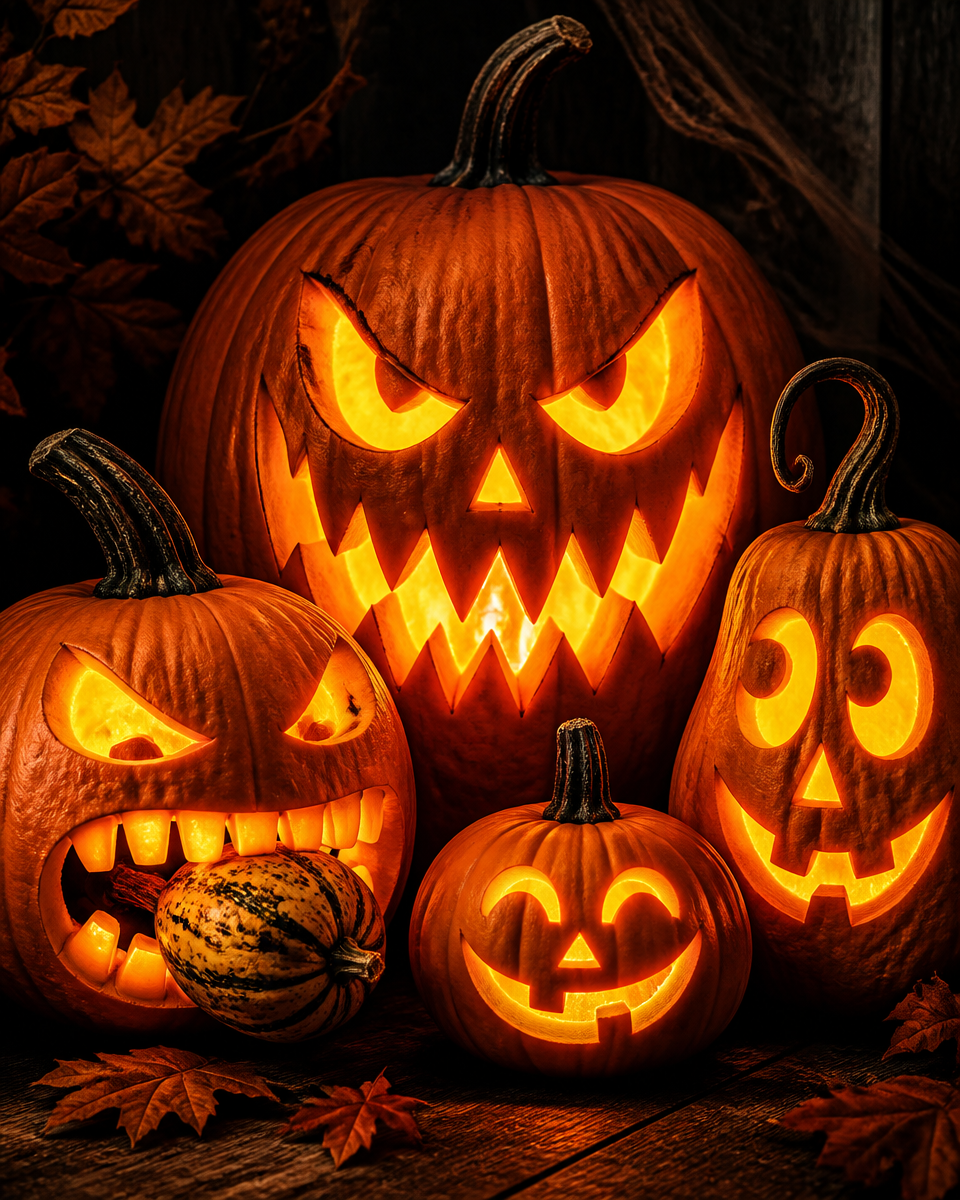 Easy Pumpkin Carving Ideas — Beginner Stencil
