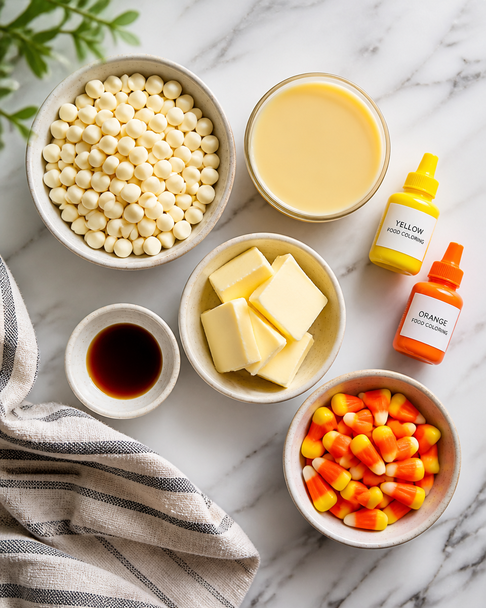 Easy Candy Corn Fudge — 3 Color Layered