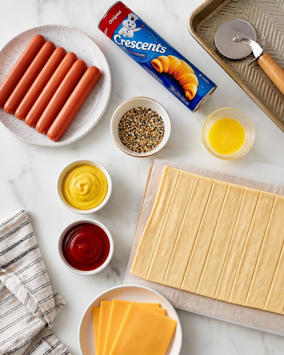 Easy Mummy Hot Dogs — Crescent Roll Wrapped