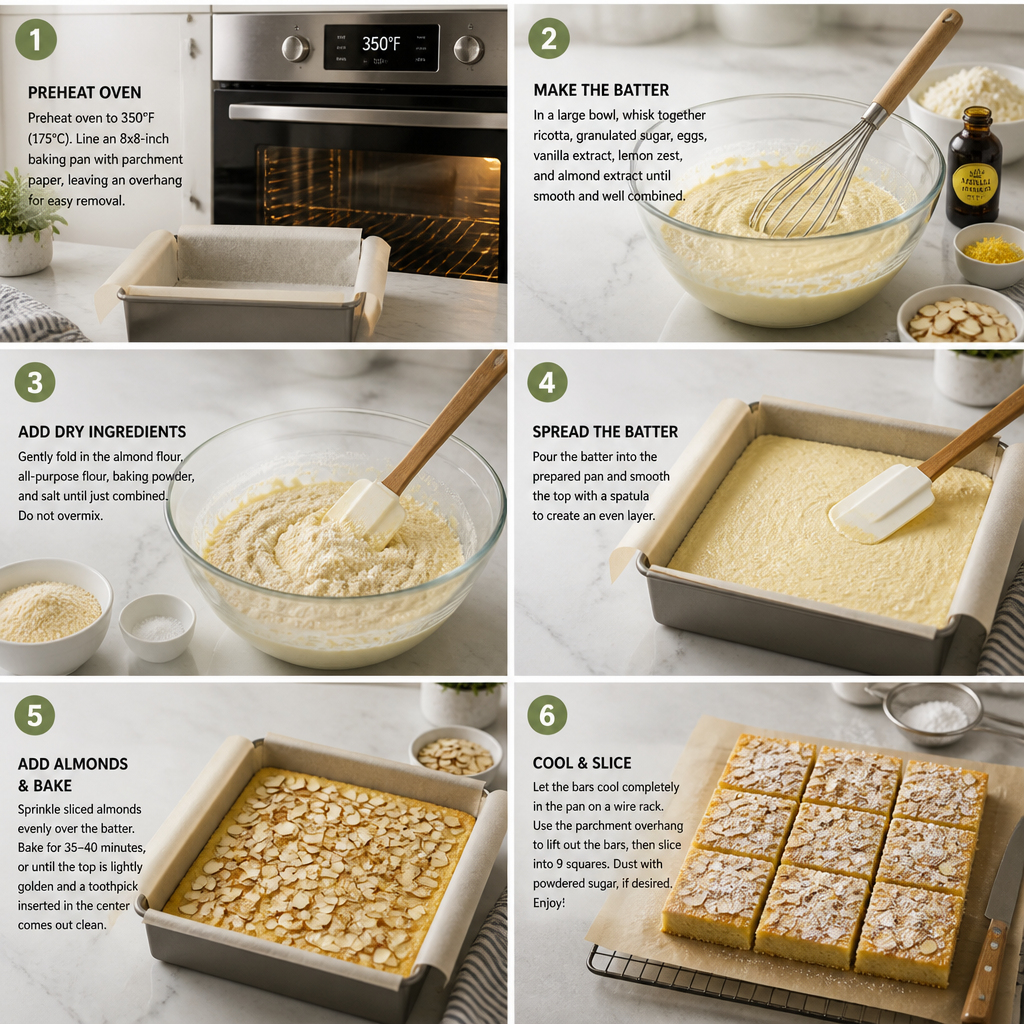 Rustic Almond Ricotta Bars
