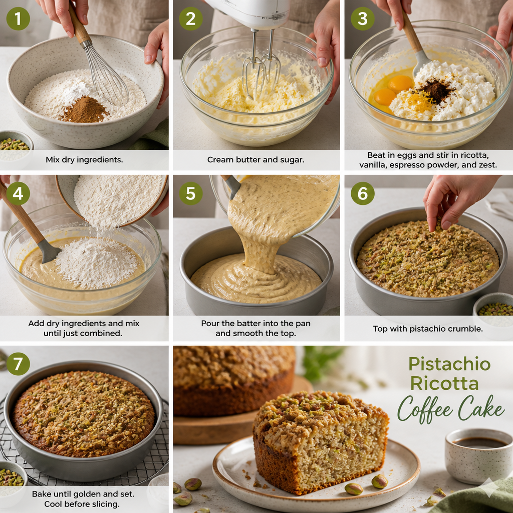 Pistachio Ricotta Coffee Cake with a Twist of Flavor 9 Pistachio Ricotta Coffee Cake with a Twist of Flavor