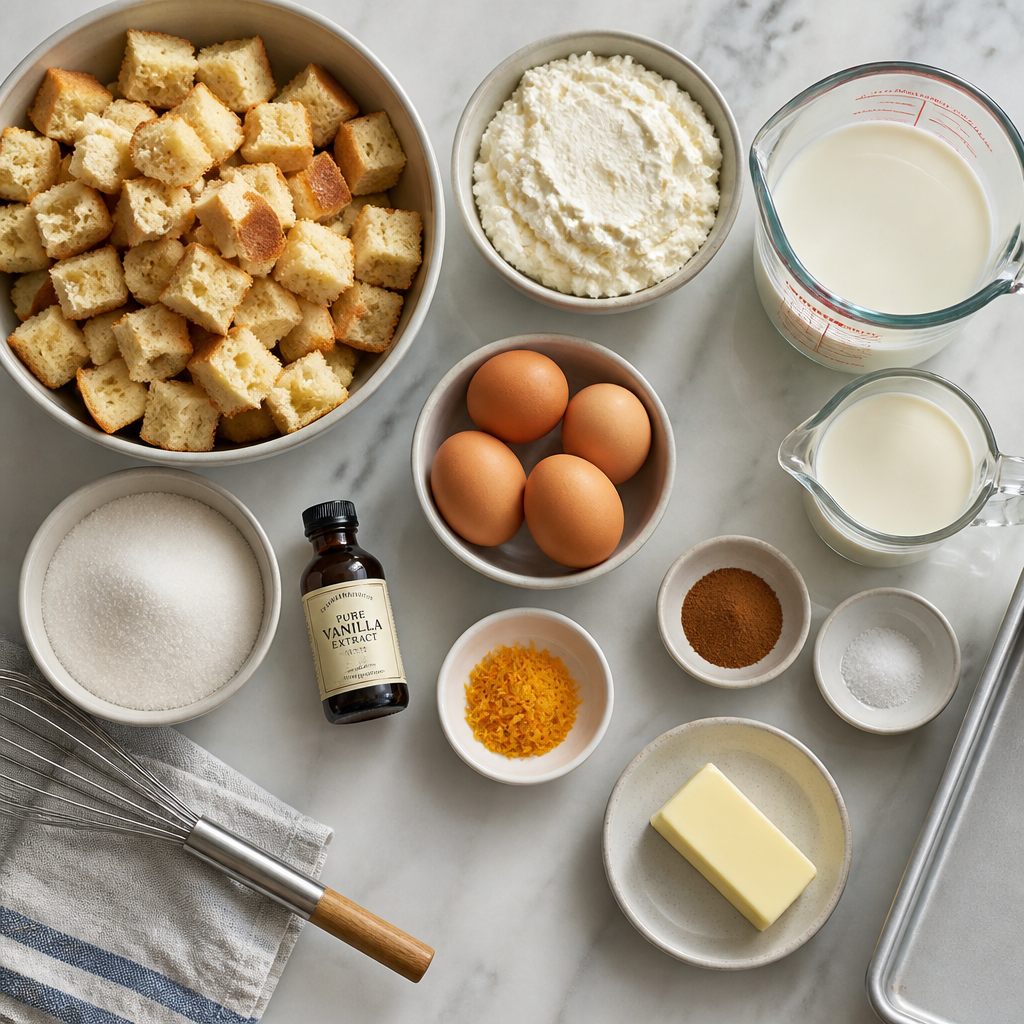 Comforting Old-Fashioned Ricotta Bread Pudding with a Twist