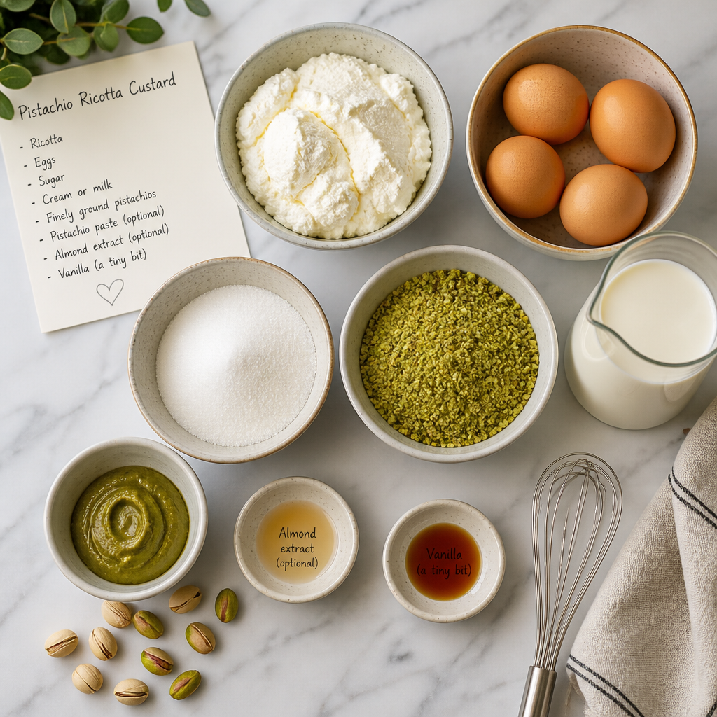 Pistachio Ricotta Custard Cups - A Sweet Italian Delight 7 Pistachio Ricotta Custard Cups