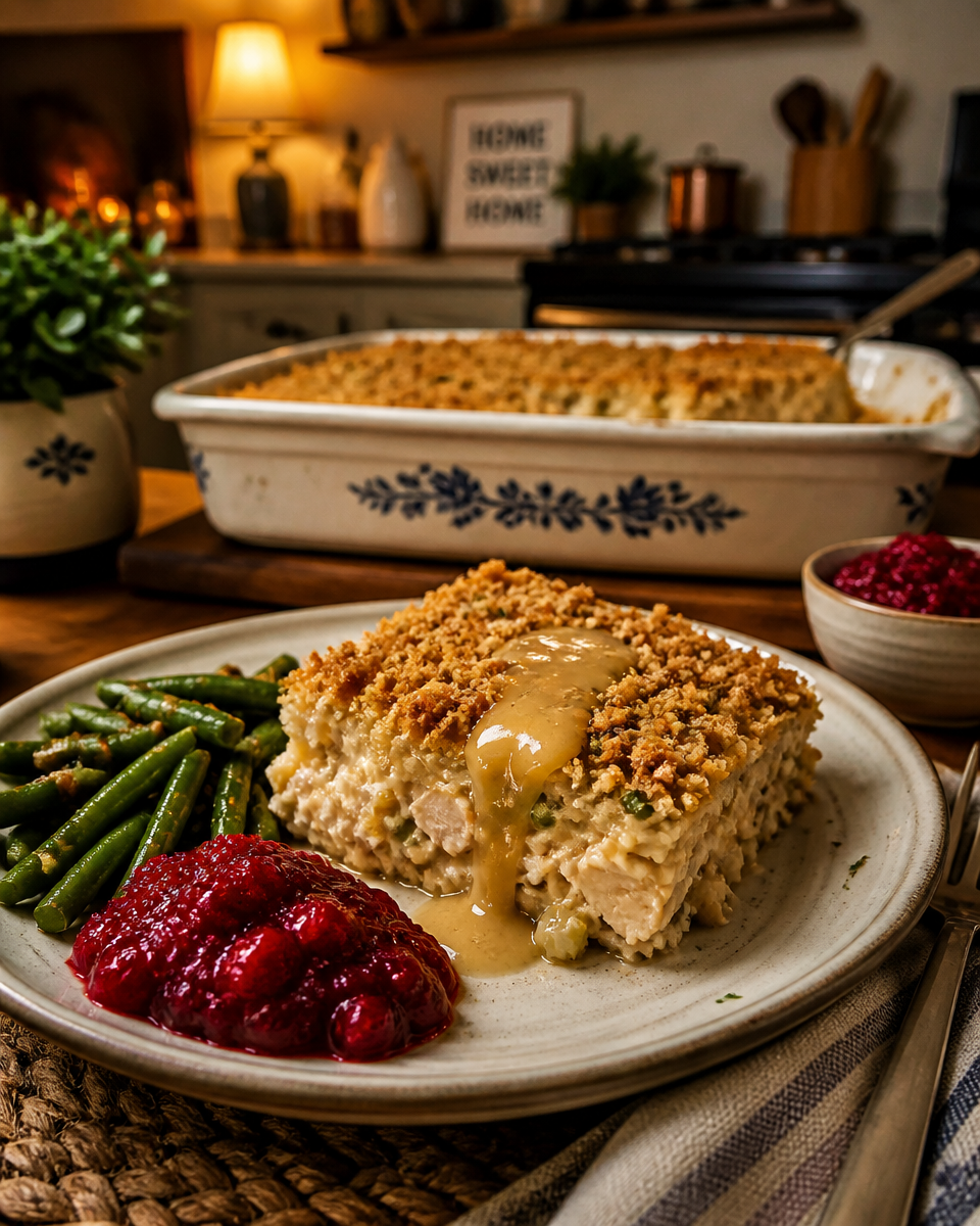 Leftover Turkey Casserole with Stuffing