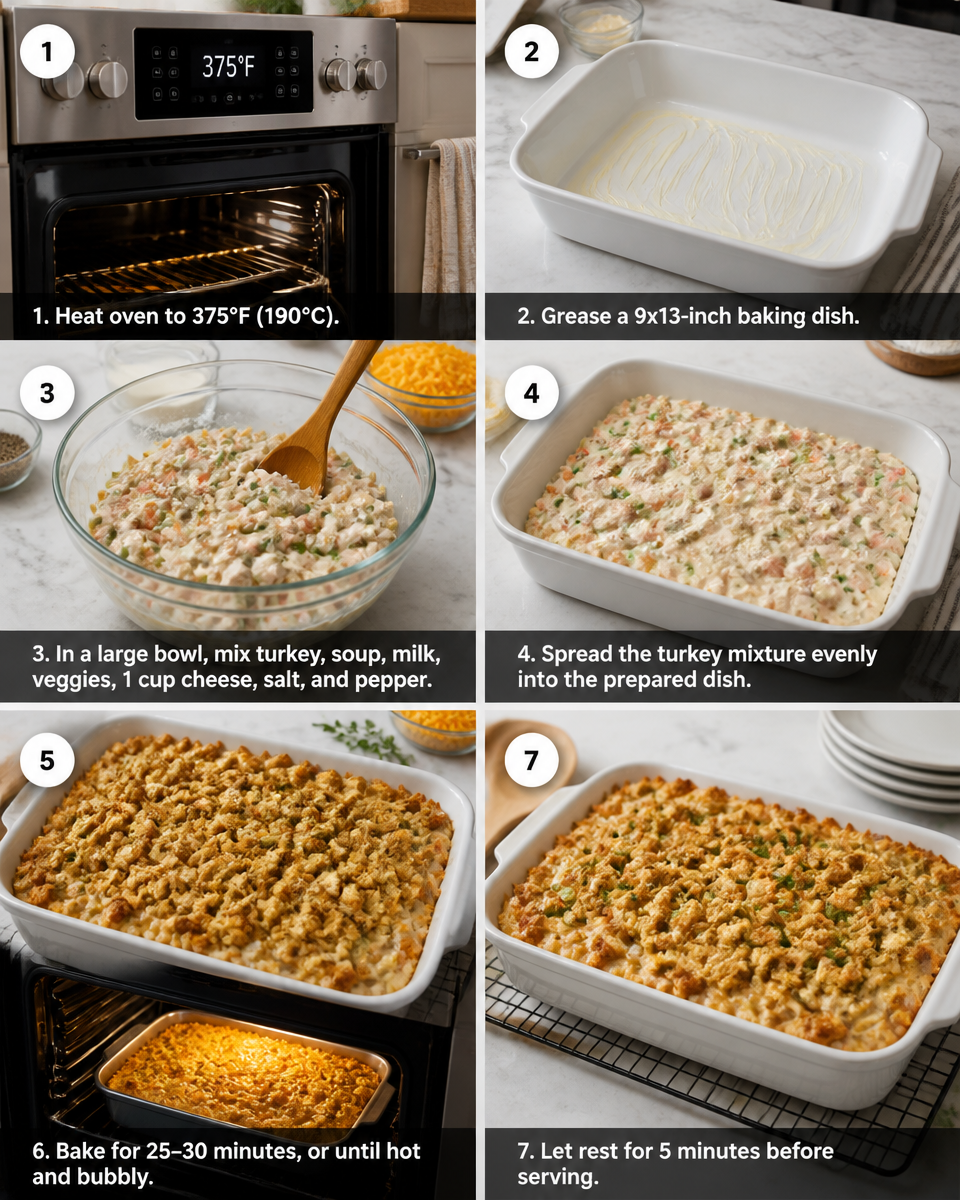 Leftover Turkey Casserole with Stuffing