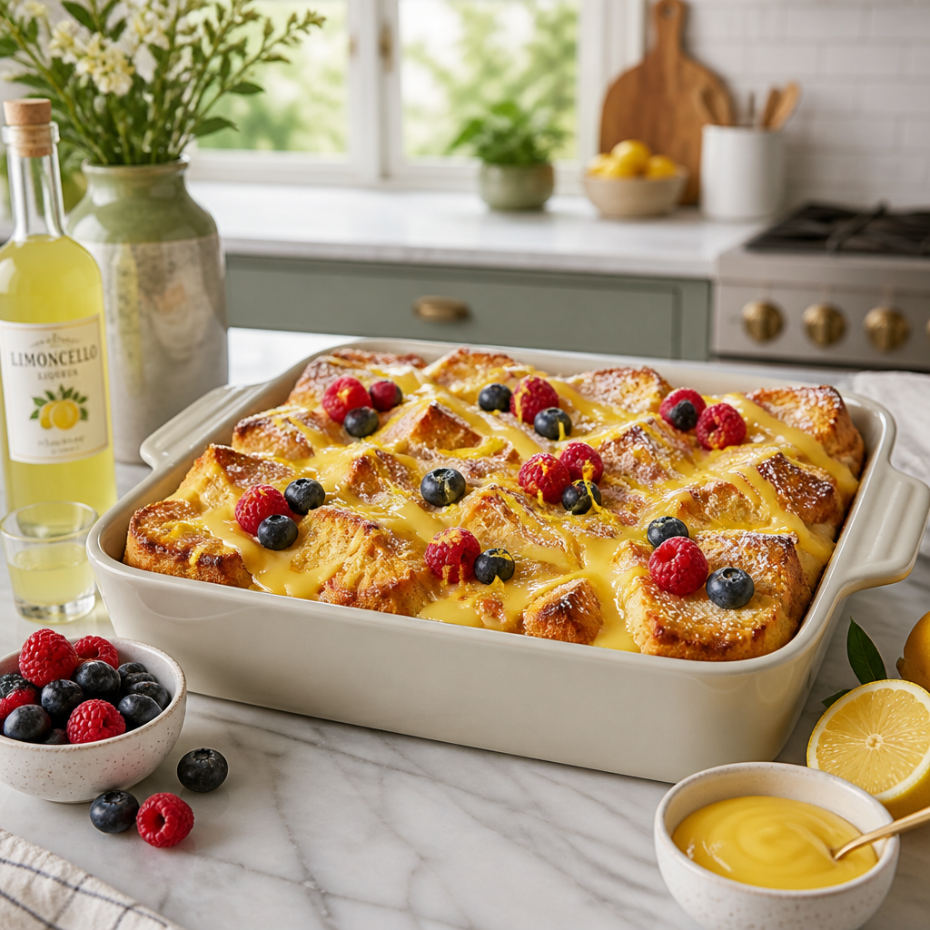 Limoncello Mascarpone Bread Pudding