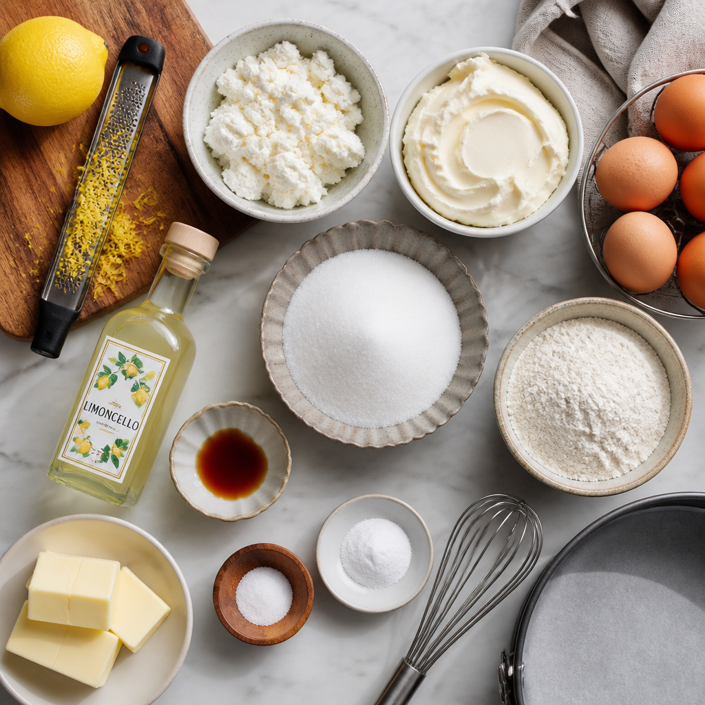 Limoncello Mascarpone Ricotta Cake