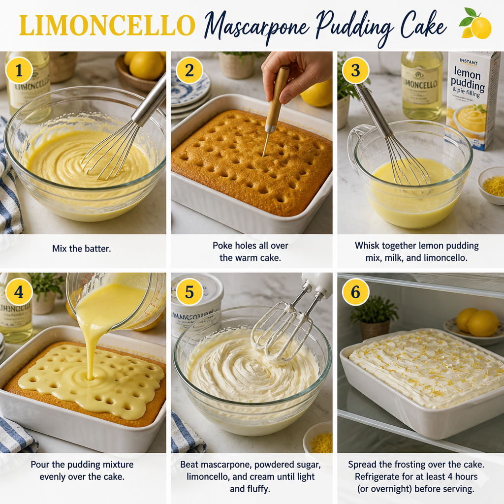 Limoncello Mascarpone Pudding Cake - A Sweet Slice of Joy 8 Limoncello Mascarpone Pudding Cake
