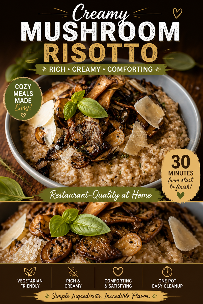 . Easy Wild Mushroom Risotto — Creamy Parmesan
