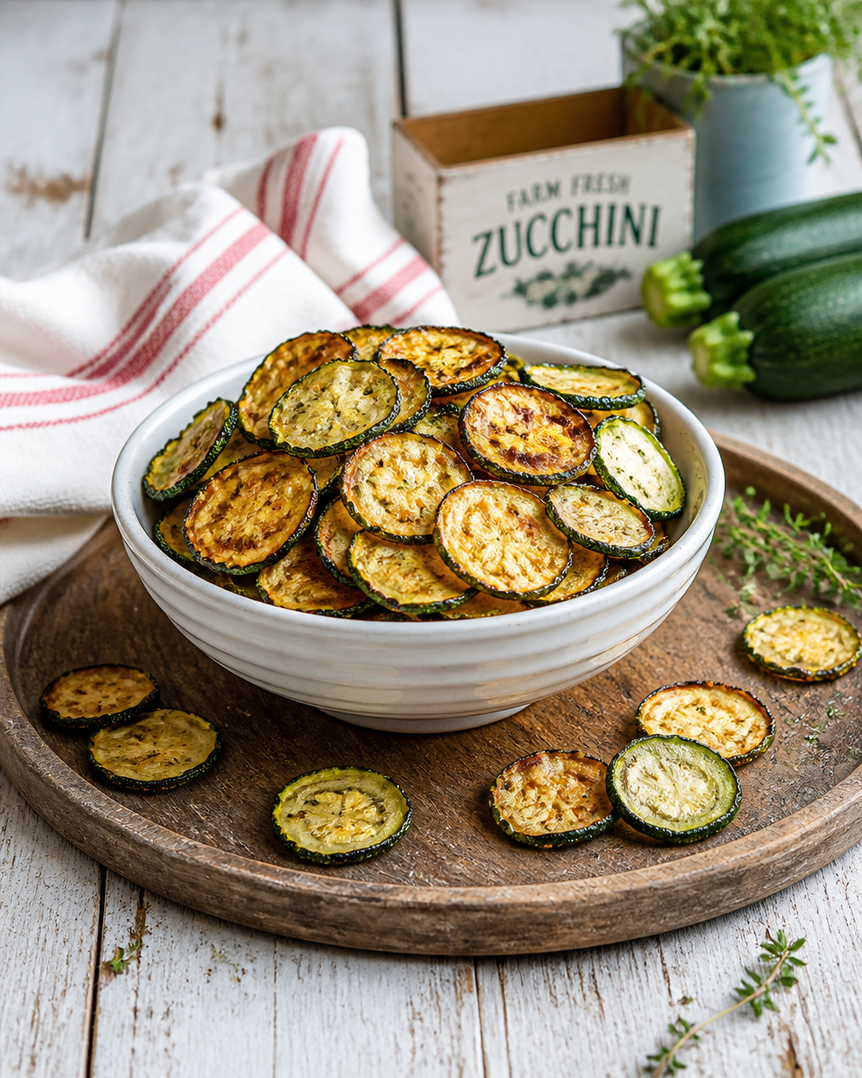 Easy Air Fryer Zucchini Chips — Light Crispy