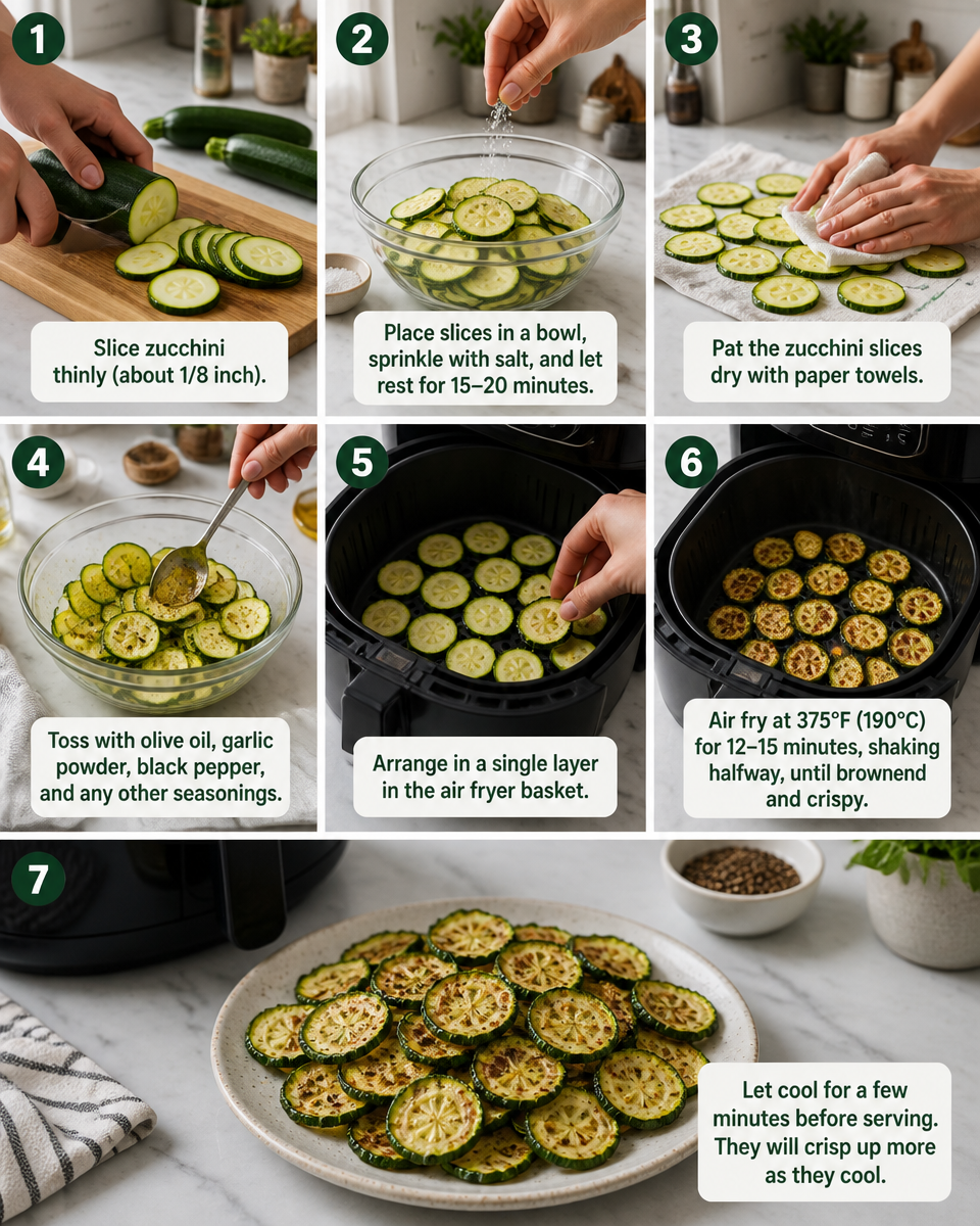 Easy Air Fryer Zucchini Chips — Light Crispy