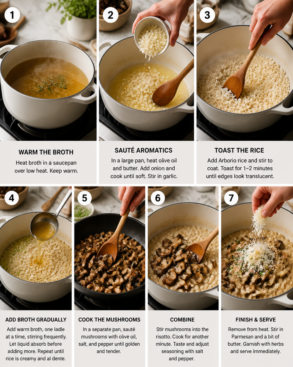 . Easy Wild Mushroom Risotto — Creamy Parmesan