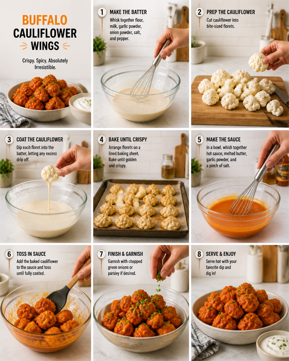 Easy Buffalo Cauliflower Wings — Crispy Oven