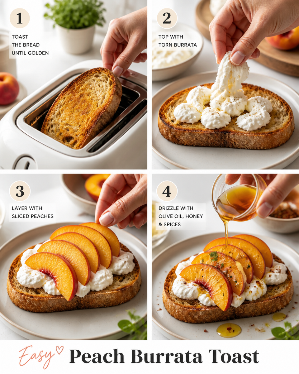 Easy Peach Burrata Toast — Summer Brunch