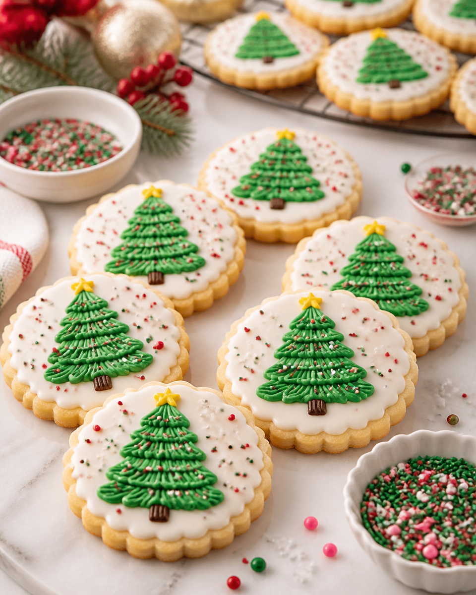 Christmas Shortbread Cookies with Icing