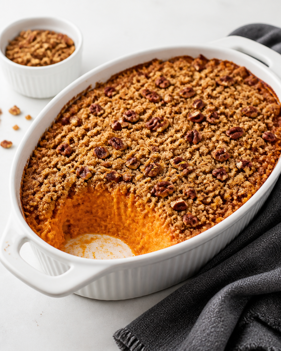 Easy Thanksgiving Sweet Potato Casserole — Pecan