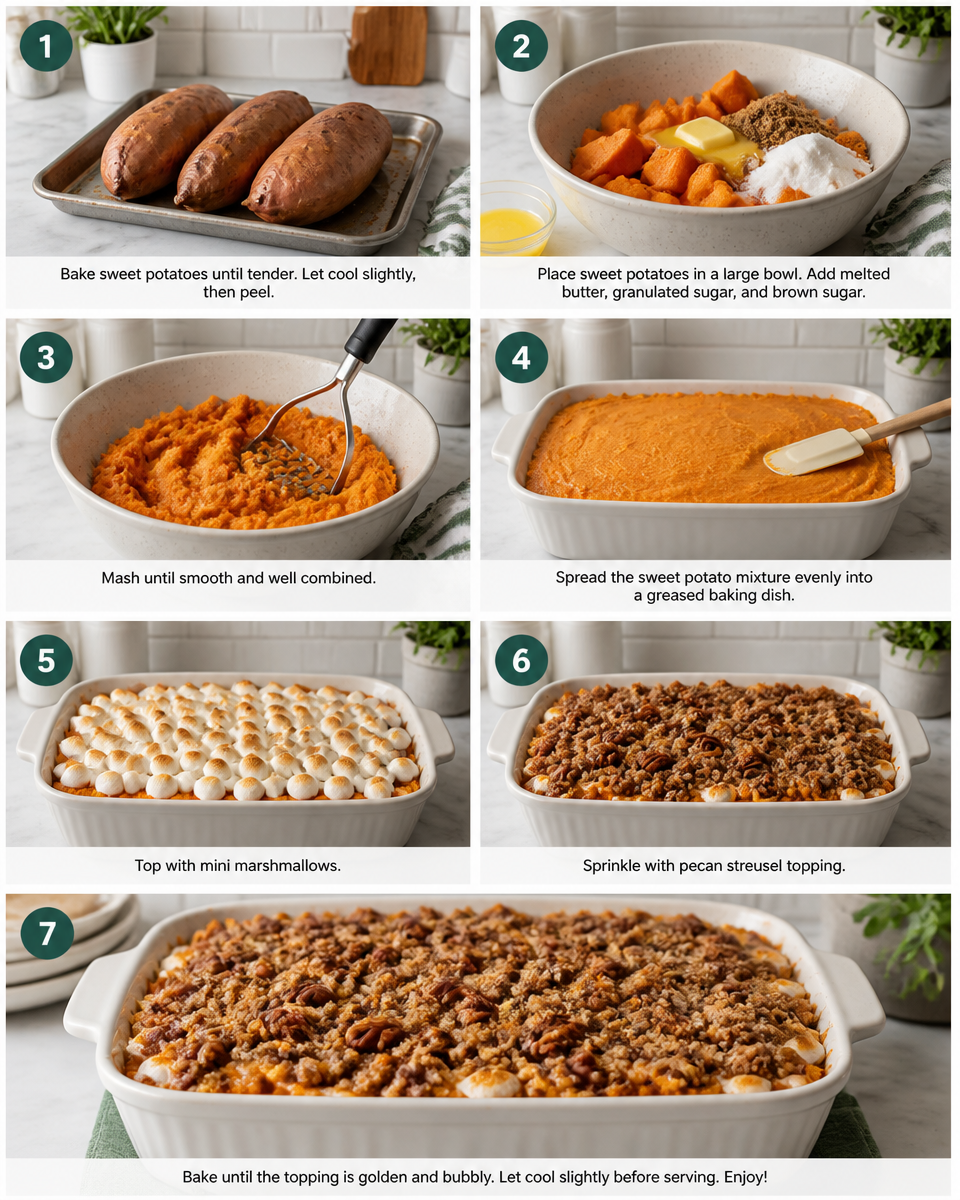 Easy Thanksgiving Sweet Potato Casserole — Pecan