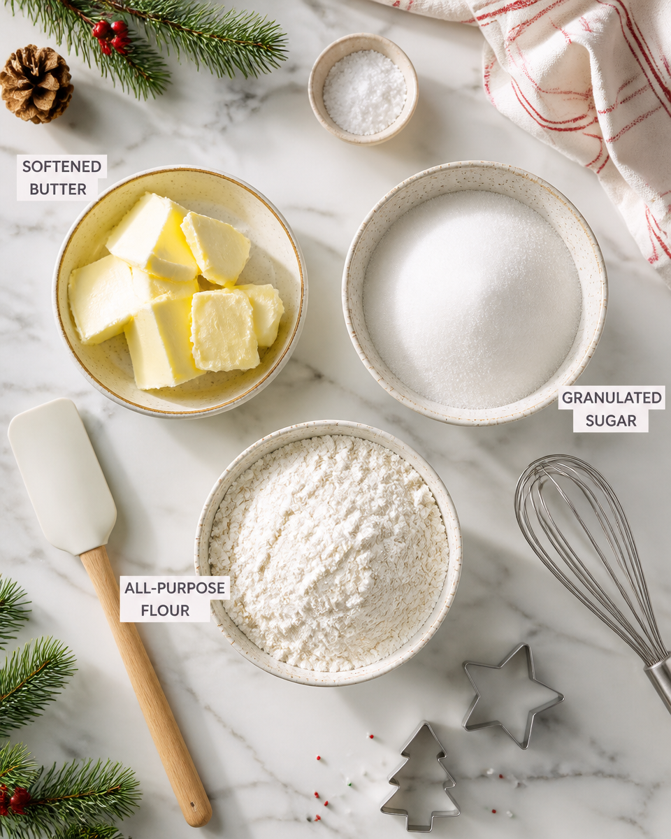 Easy Christmas Shortbread Cookies — Buttery 3 Ingredient