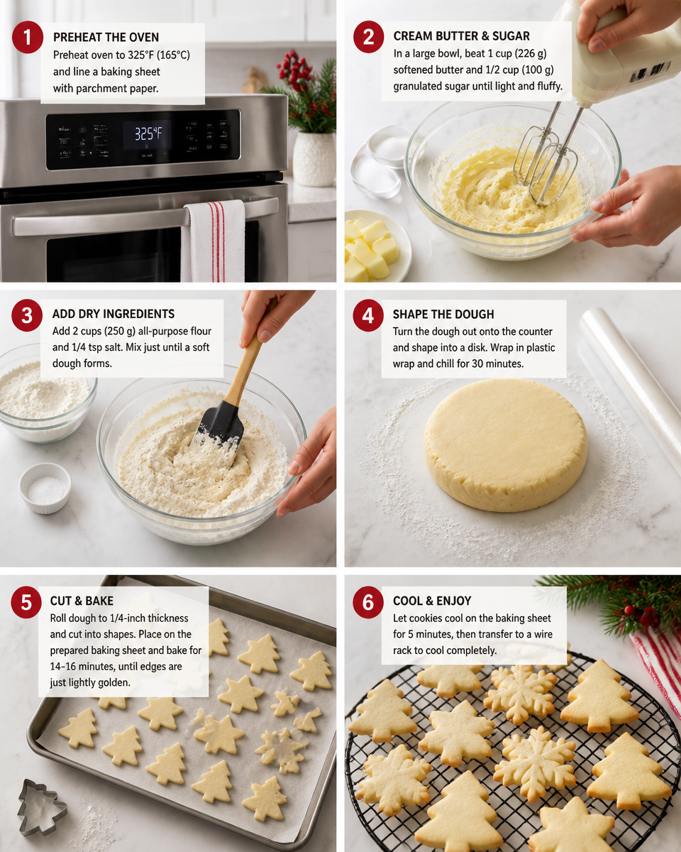Easy Christmas Shortbread Cookies — Buttery 3 Ingredient