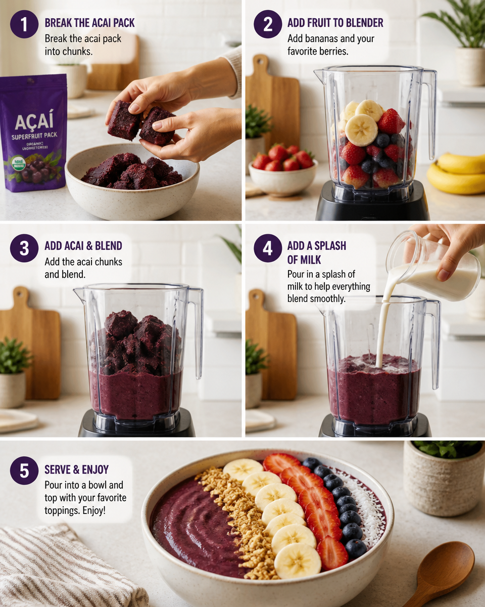 Acai Bowl Recipe (Easy at Home)