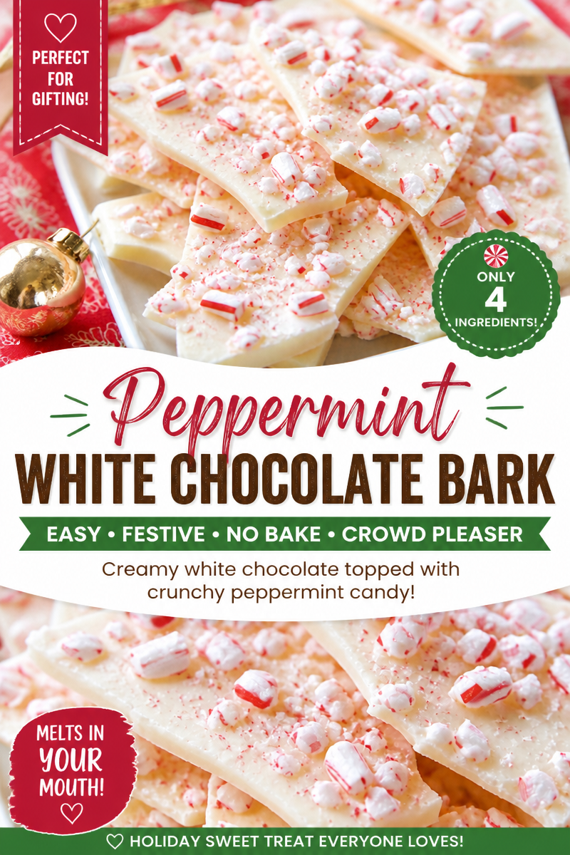 Easy Christmas Peppermint Bark — White Chocolate