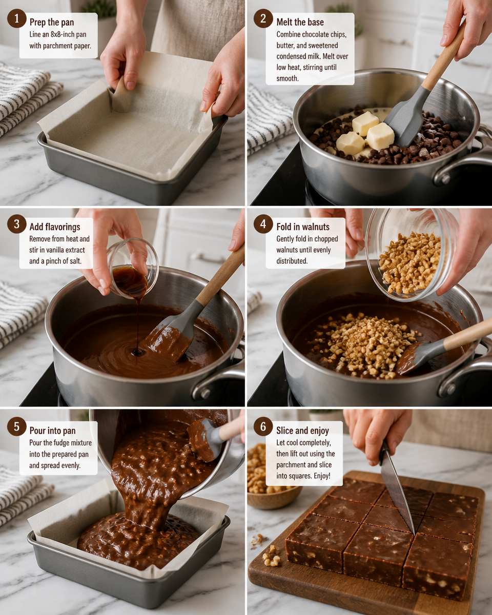 Easy Christmas Fudge — Chocolate Walnut Gift