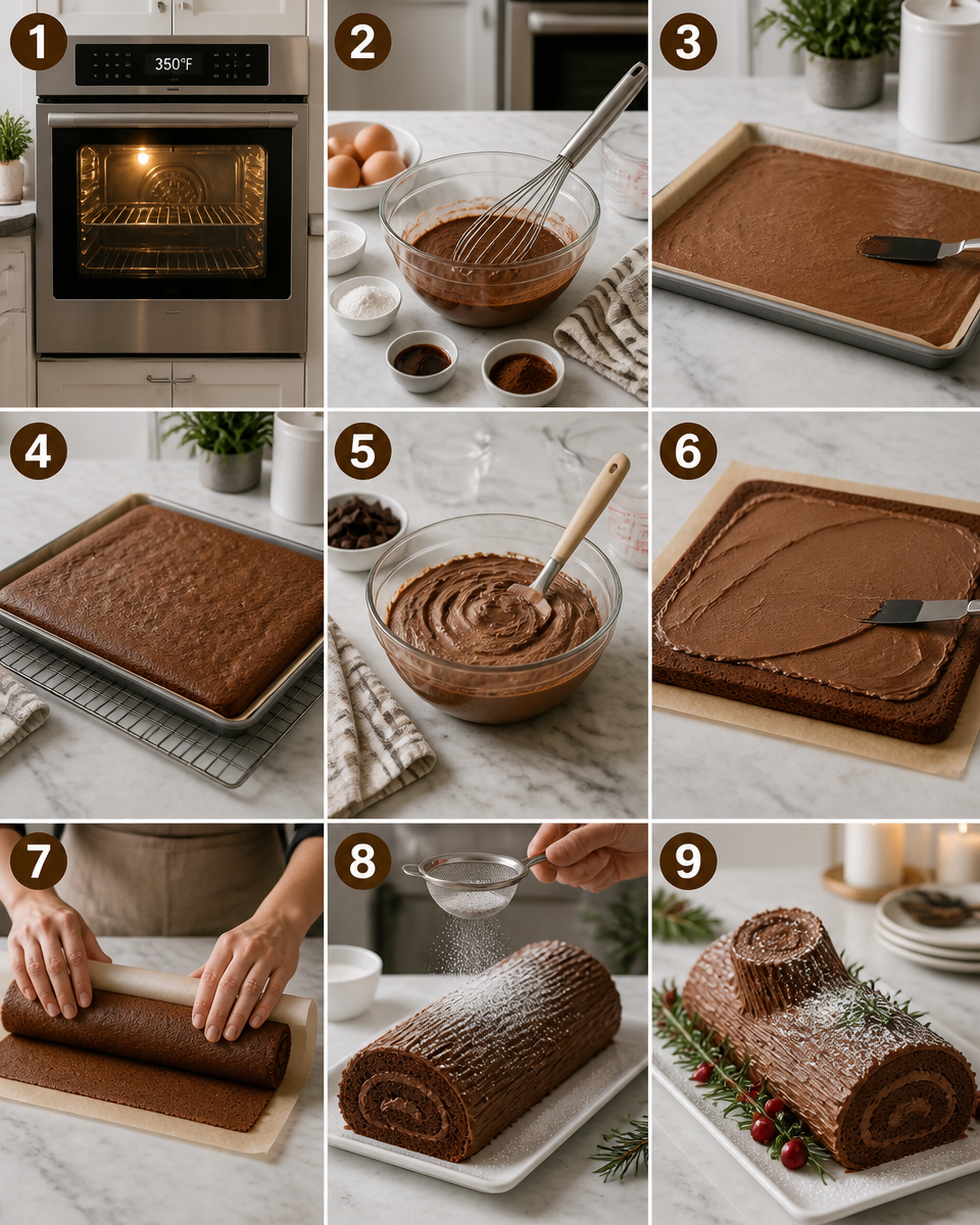 Easy Christmas Yule Log Cake — Buche de Noel