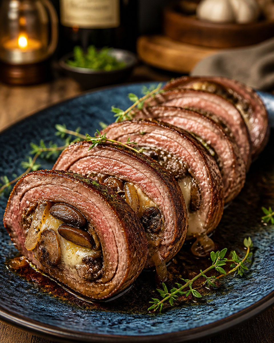 Rolled Steak Bites Stuffed with Cheese