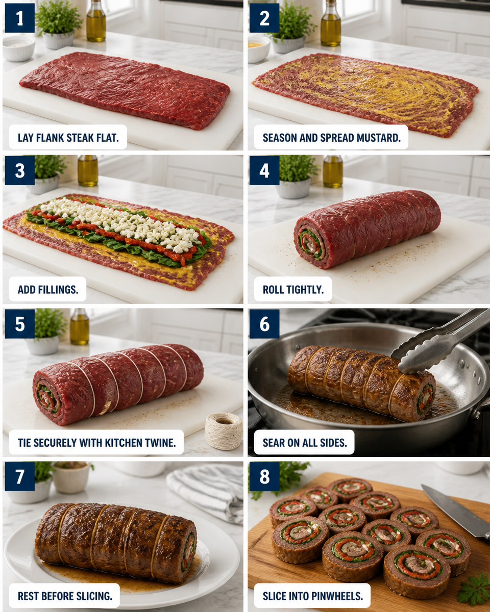 Rolled Steak Bites Stuffed with Cheese