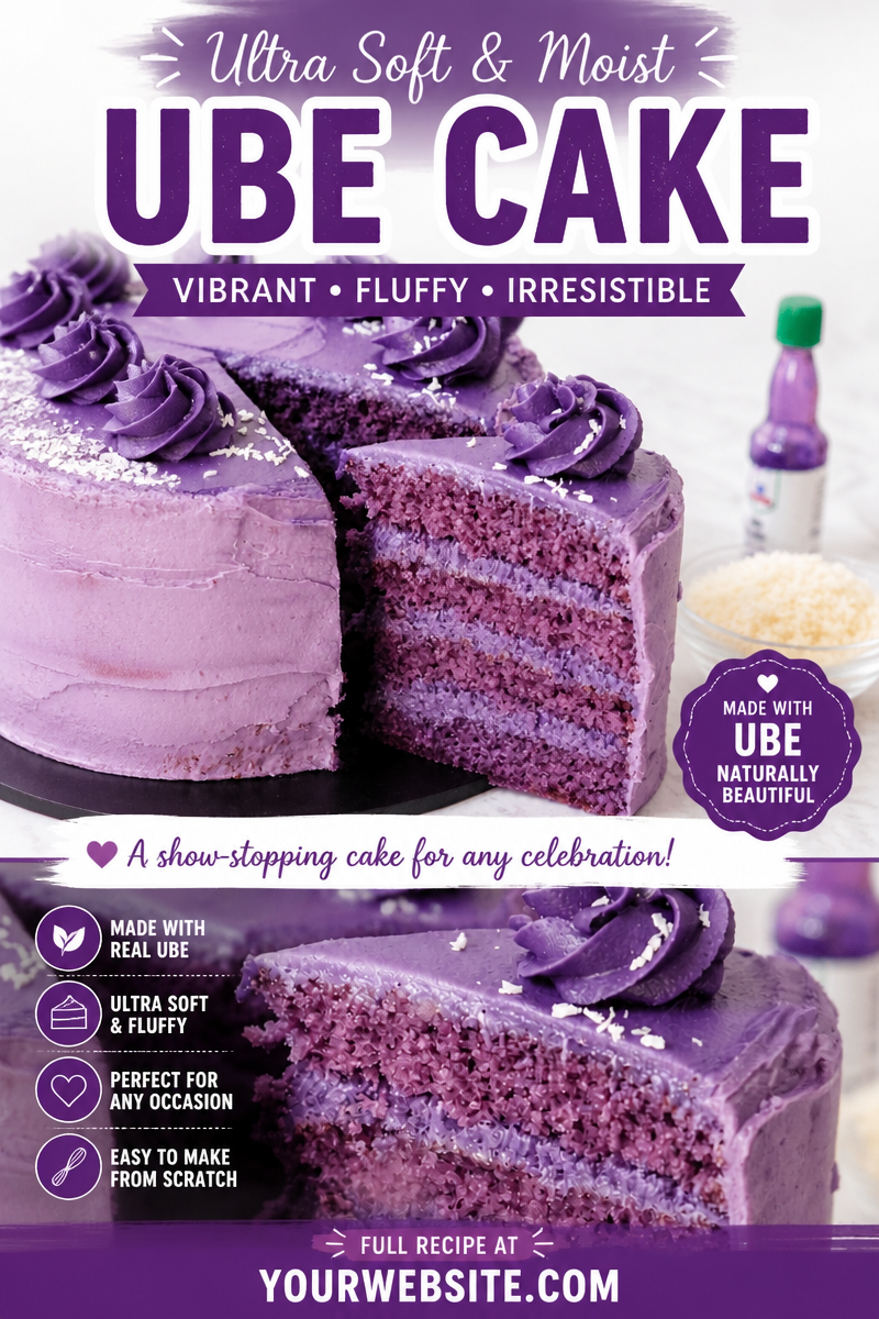 Easy Ube Cake — Purple Filipino Layer Cake
