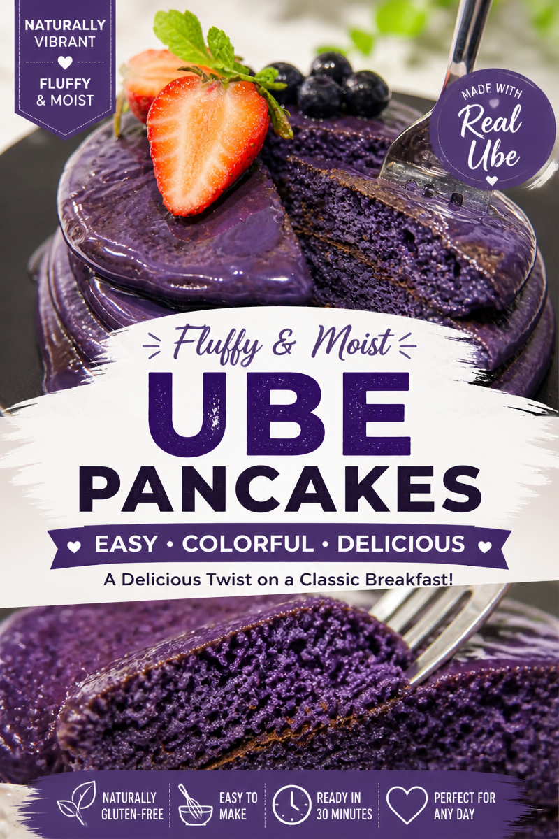Easy Ube Pancakes — Purple Fluffy Breakfast