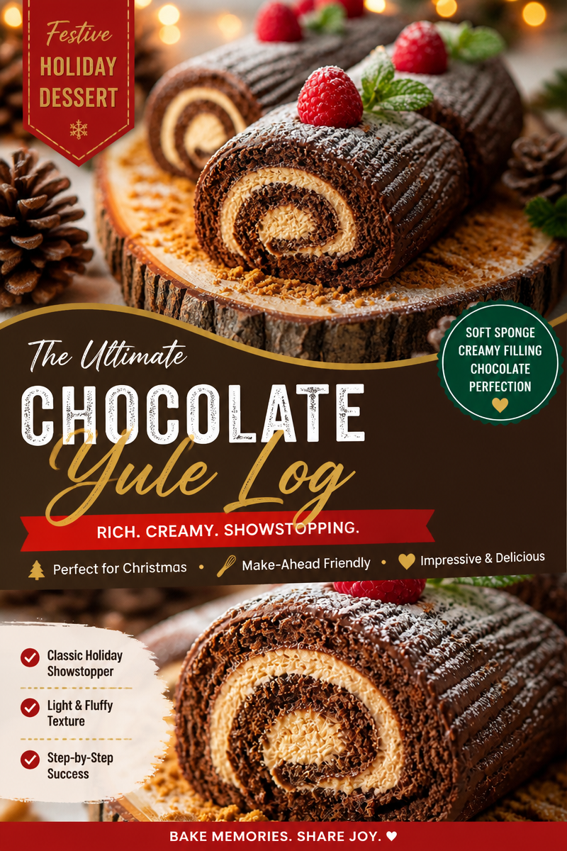Easy Christmas Yule Log Cake — Buche de Noel
